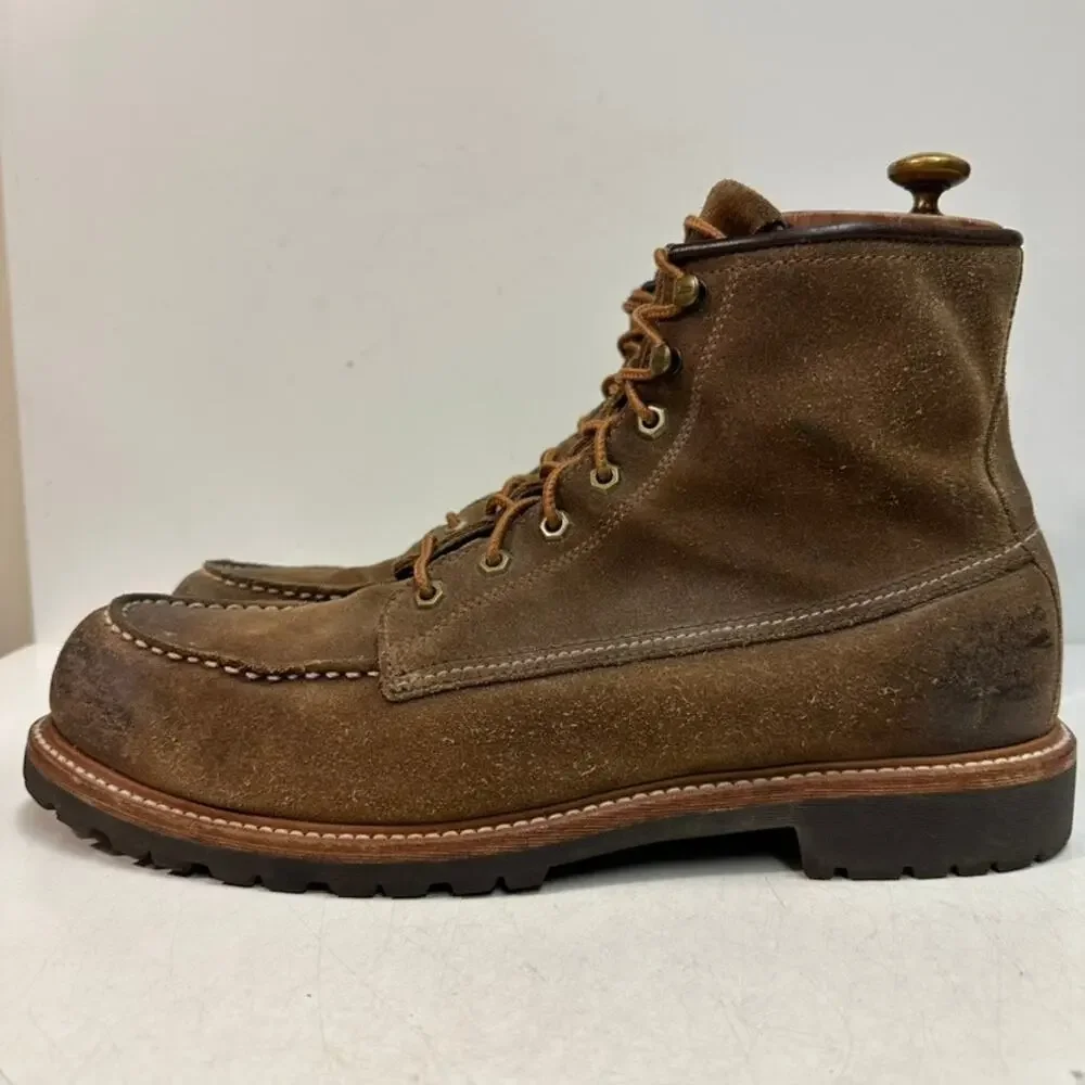 VGUC Frye Dakota Mid Lace Brown Suede Moc Toe Work Boots Soft Toe Men's 13 D